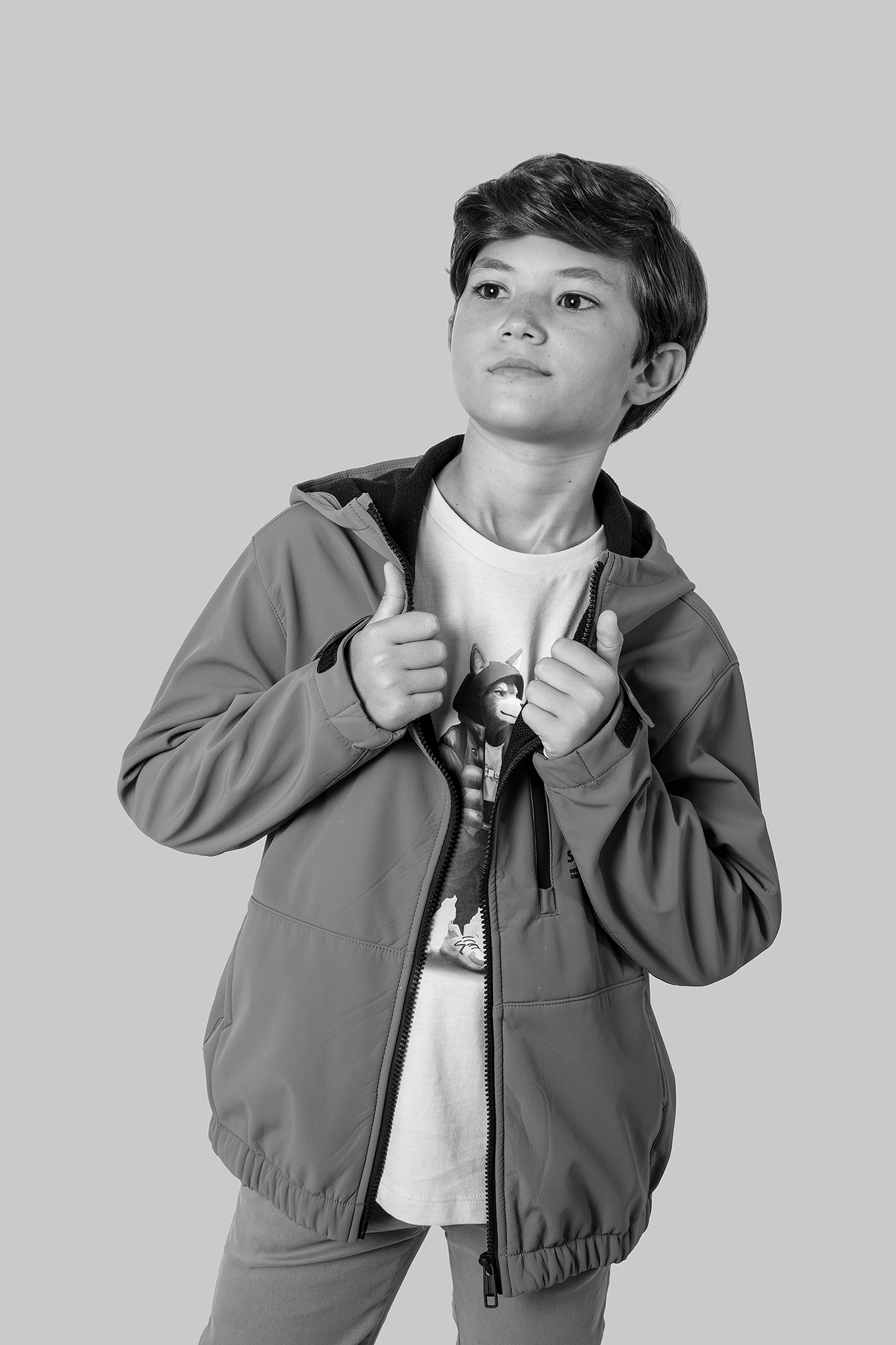 Retrato infantil en blanco y negro