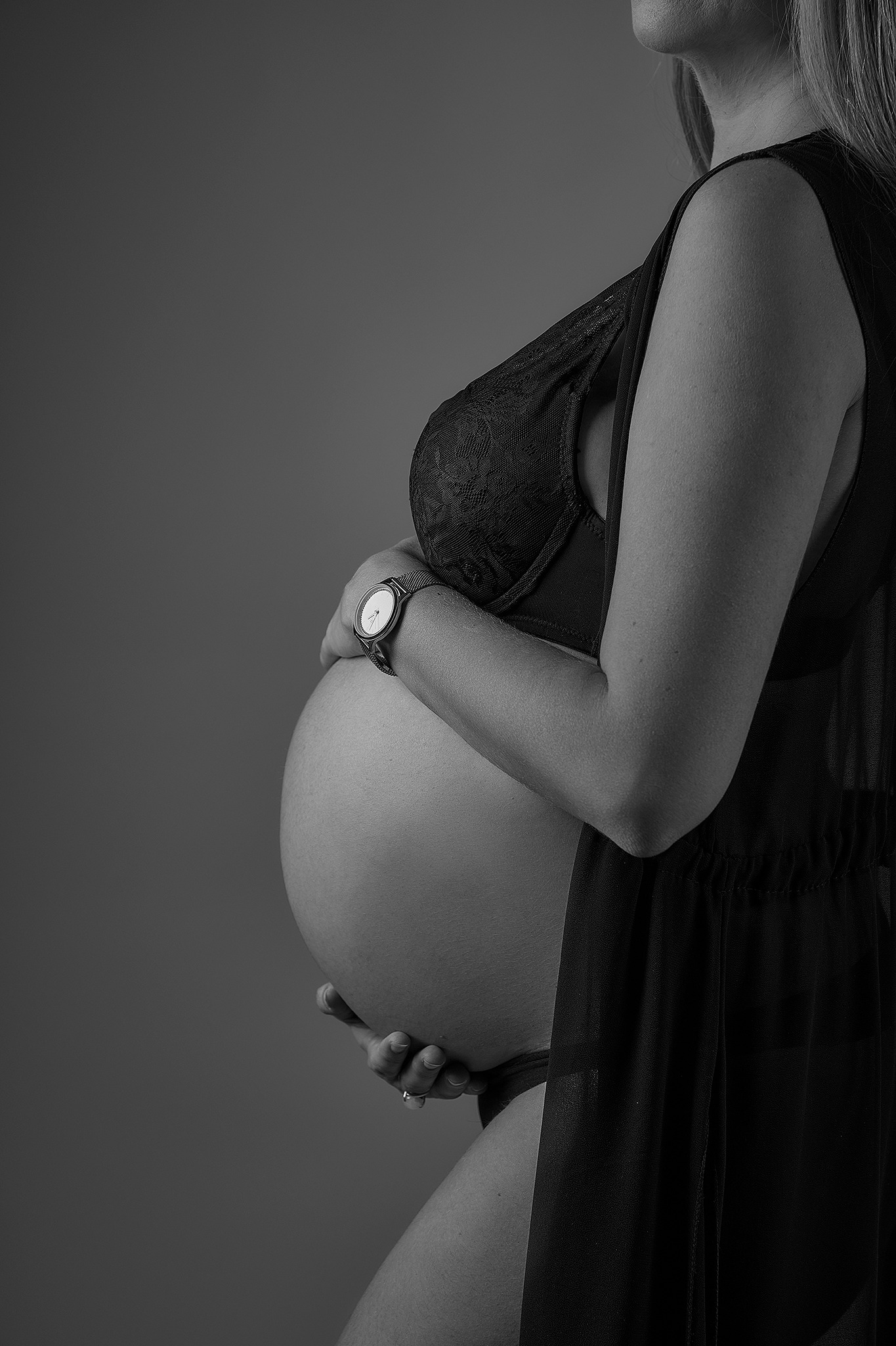 Retrato maternal en blanco y negro